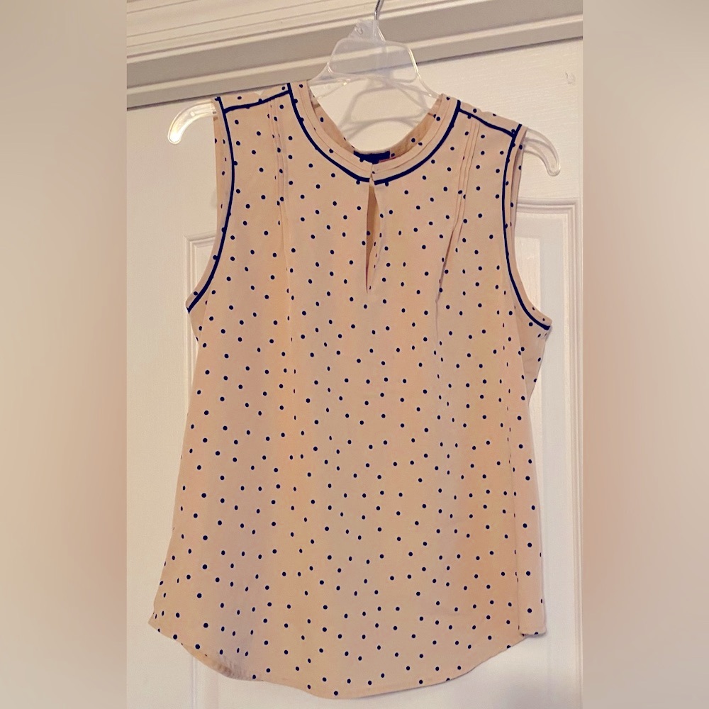 Ann Taylor Polka Dot Blouse - Pink and Black
